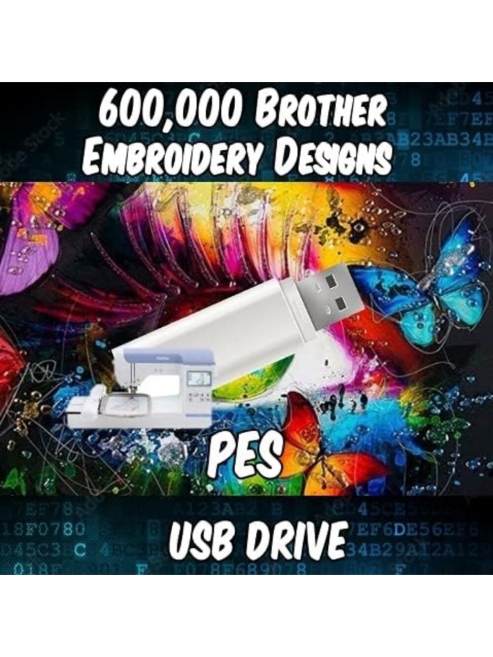 600,000 Embroidery Machine Designs on USB | PES Patterns for Custom Projects